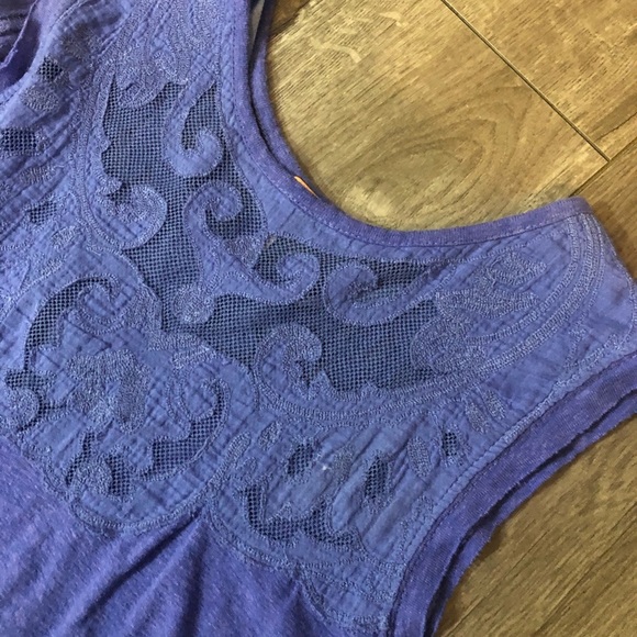Free people meant to be lilac embroidered top S - Picture 5 of 8